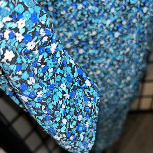 Zara Blue Puff Sleeve Sheath Dress - Picture 6 of 14